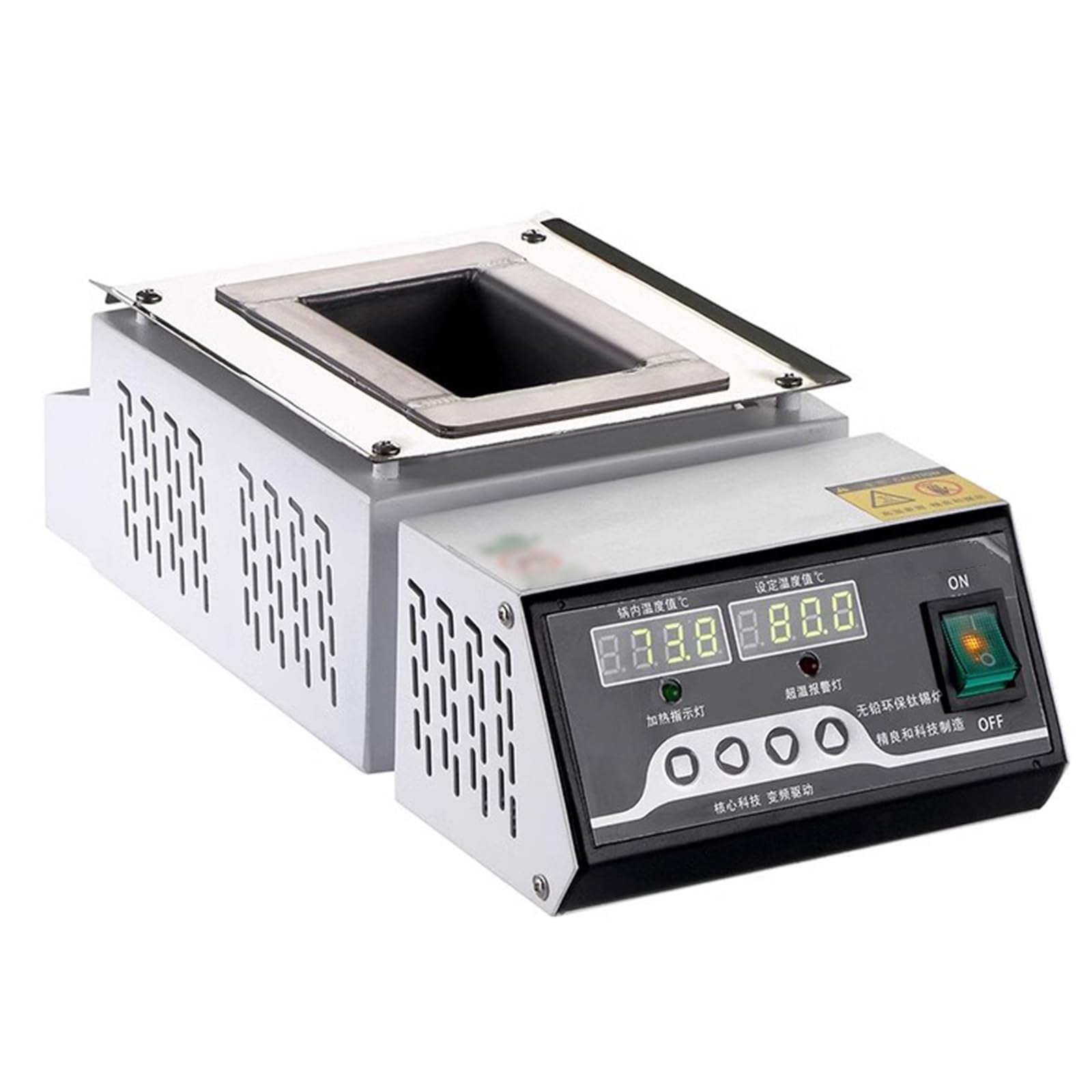 Horno Eléctrico para Fundir Estaño, Crisol De Soldadura De Titanio Sin Plomo, Control De Temperatura De 0 a 600 ℃, Cuadrado, para Procesos De Fusión De Metales Y Proyectos De Bricolaje