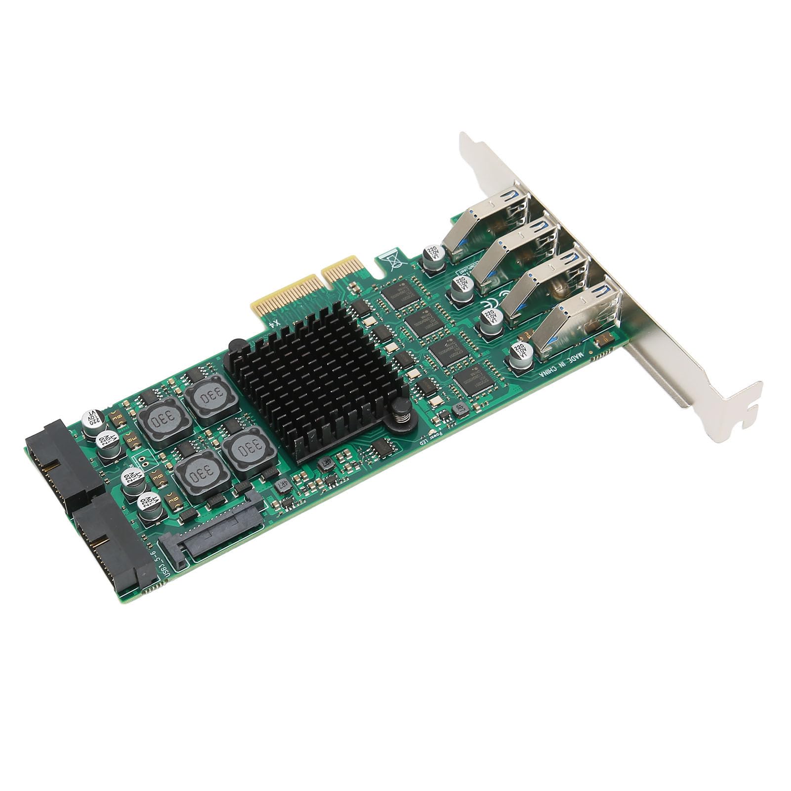 Karta Adaptera PCIE na USB3.0 Niezawodna 4-kanałowa Szybka Karta rozszerzeń PCIE na USB3.0 dla Systemów Xp, ESxI itp. na .0