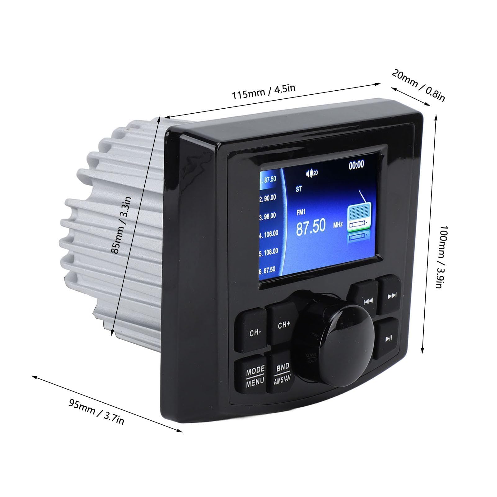 Radio Marine Bluetooth, Lecteur MP5 Bluetooth DC12 V, Lecteur Audio Marin Multifonctionnel étanche avec écran Tactile pour Bateaux, Yachts, Camping-Cars, Camions