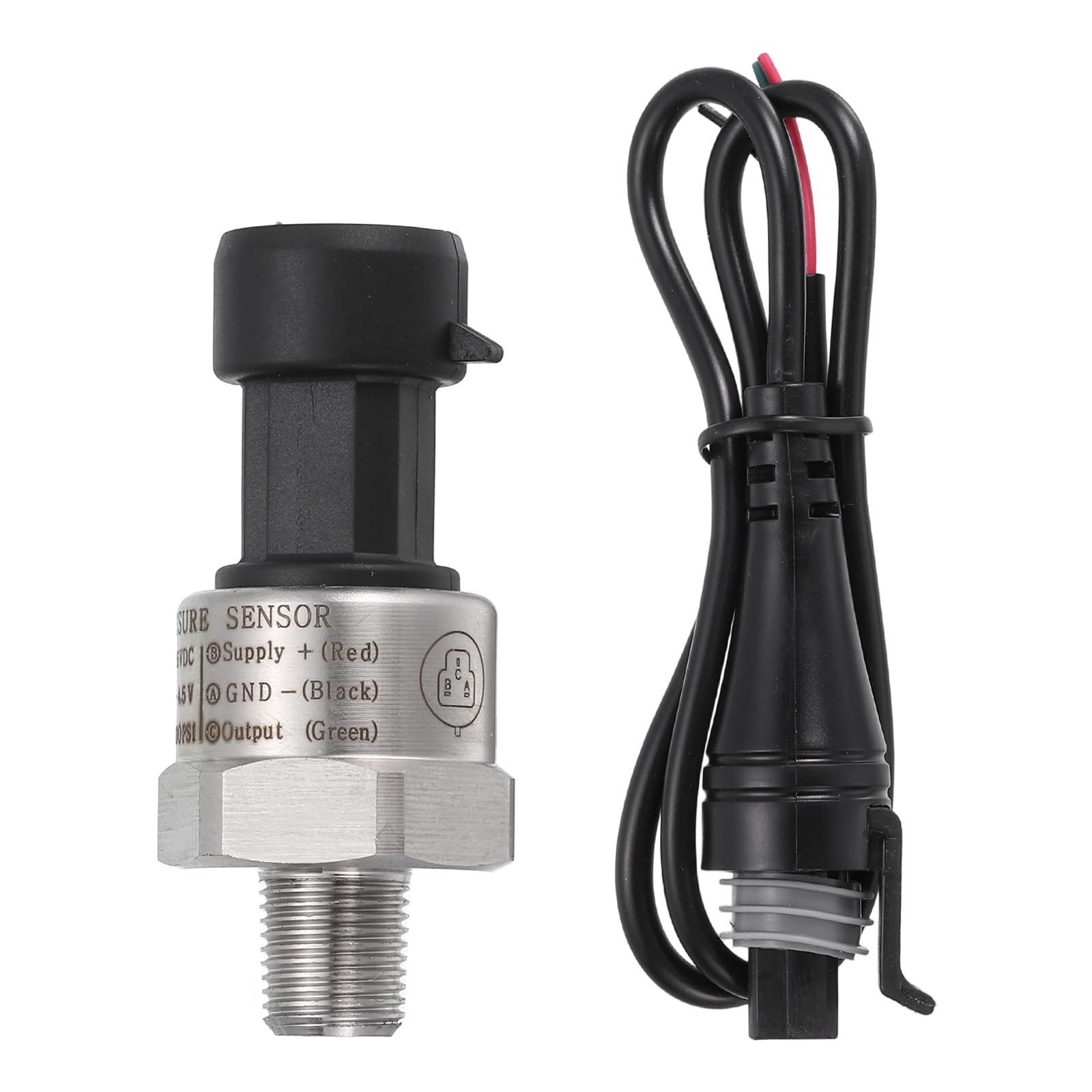 QUARKZMAN Sensore Di Pressione Trasmettitore Con Connettore 1/8" NPT 200 PSI Trasmettitore Di Pressione In Acciaio Inossidabile Per Olio Carburante Acquaria Aria