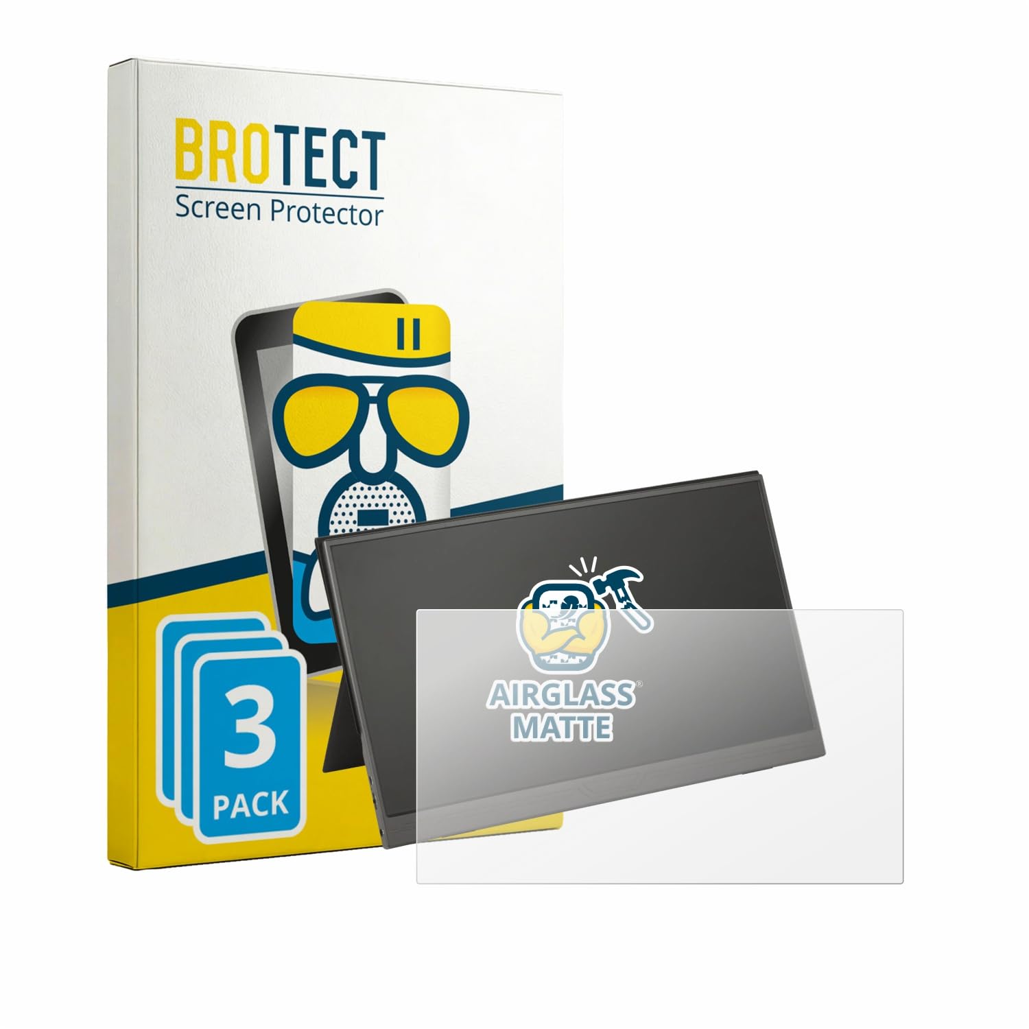 brotect 3 Pezzi Pellicola Vetro per TRONIC Monitor 15.6" | Opaca Protezione Schermo Made in Germany, Anti-Riflesso Durezza 9H Anti-Graffio