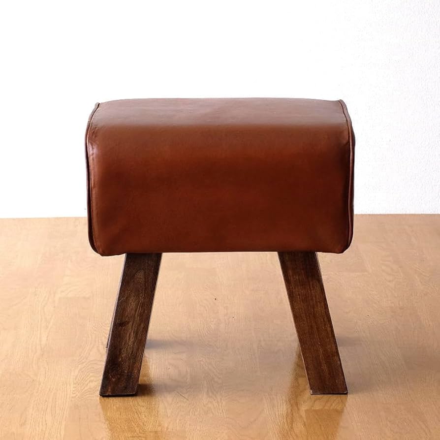 本革 コンパクト ウッドスツール