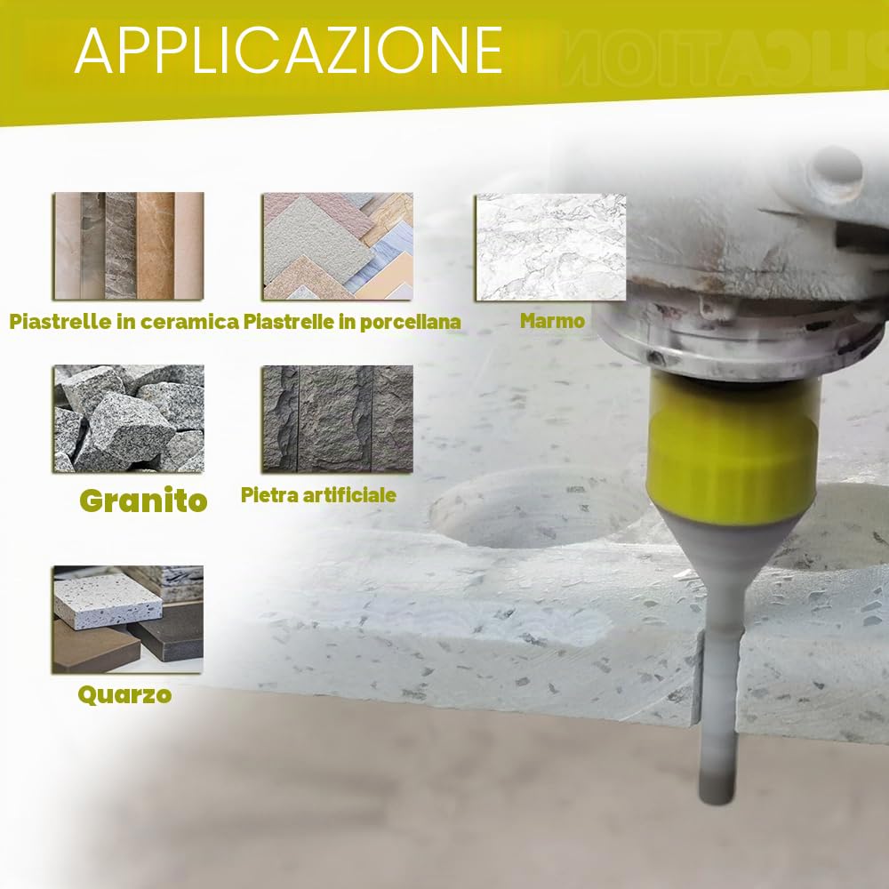 Fresa Diamantata 20-50mm Punta per Smusso Diamantata per Modellare Rifilare Ingrandire Rettificare Fori Esistenti in Ceramica Porcellana Granito Marmo M14 Filettatura SANLEETEK