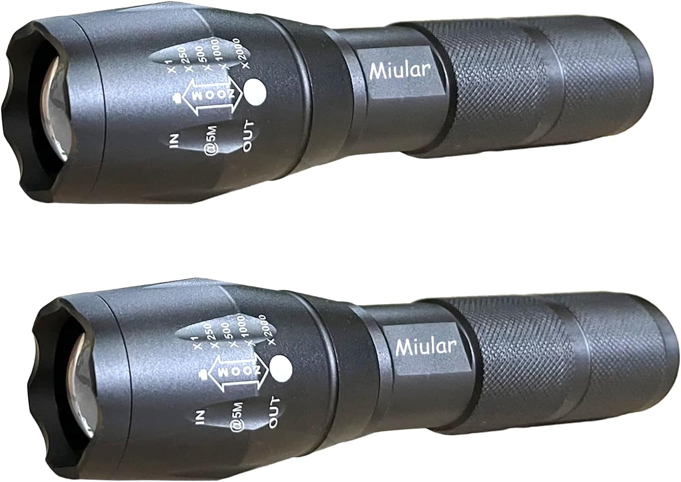 Military Grade Flashlight 2000 Lumens Single Modes Led Tactical Torch Flashlights Everyday Flash Light (2-Pack)