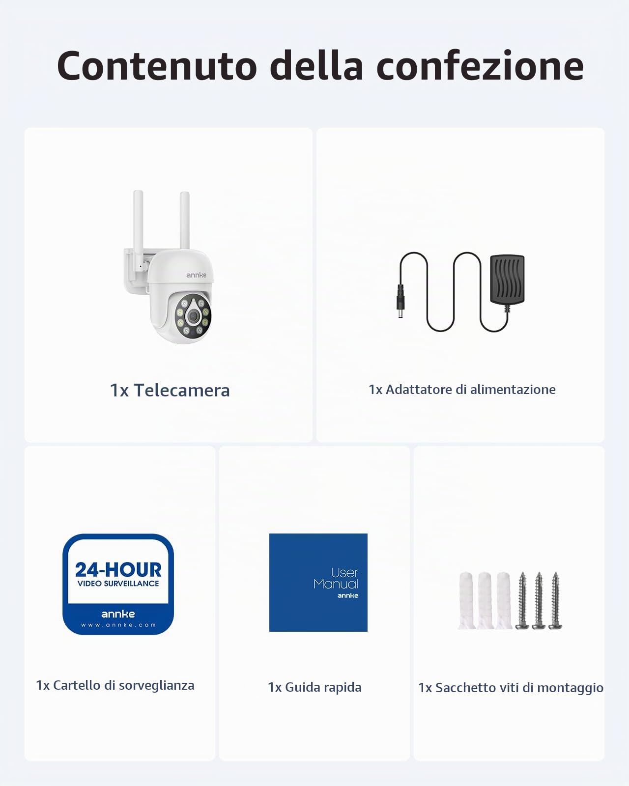 ANNKE 5MP Telecamera PT Wireless per Videosorveglianza Esterna, WiFi IPC, Rilevamento Intelligente delle Persone, Compatibile con NVR Wireless, Audio Bidirezionale, Impermeabile IP67, Visione Notturna