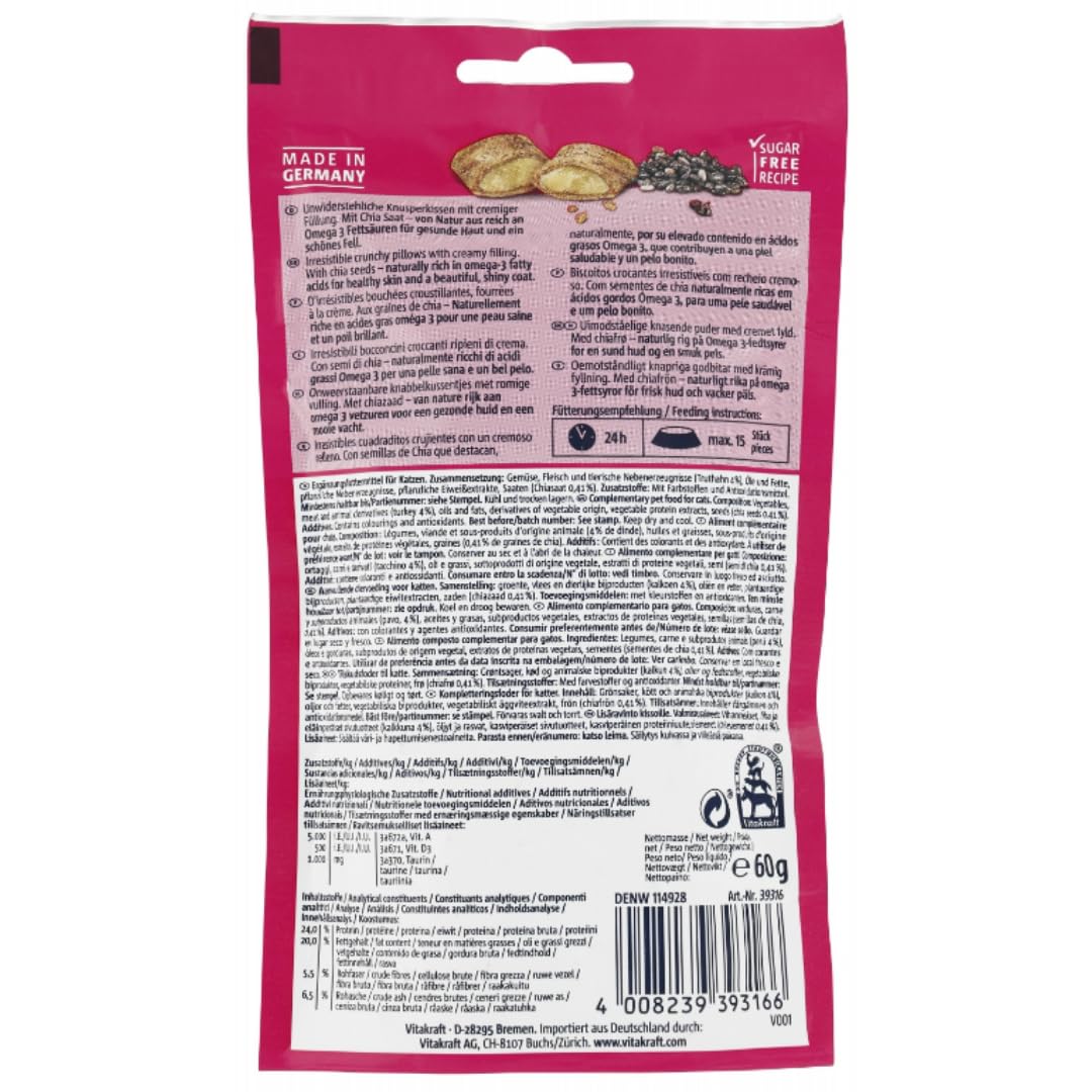 Mit Pufai Grocery, Crunch mit Truthahn & Chia Katzensnacks Snackfutter für Haustiere 60 Gramm x 12 STÜCK