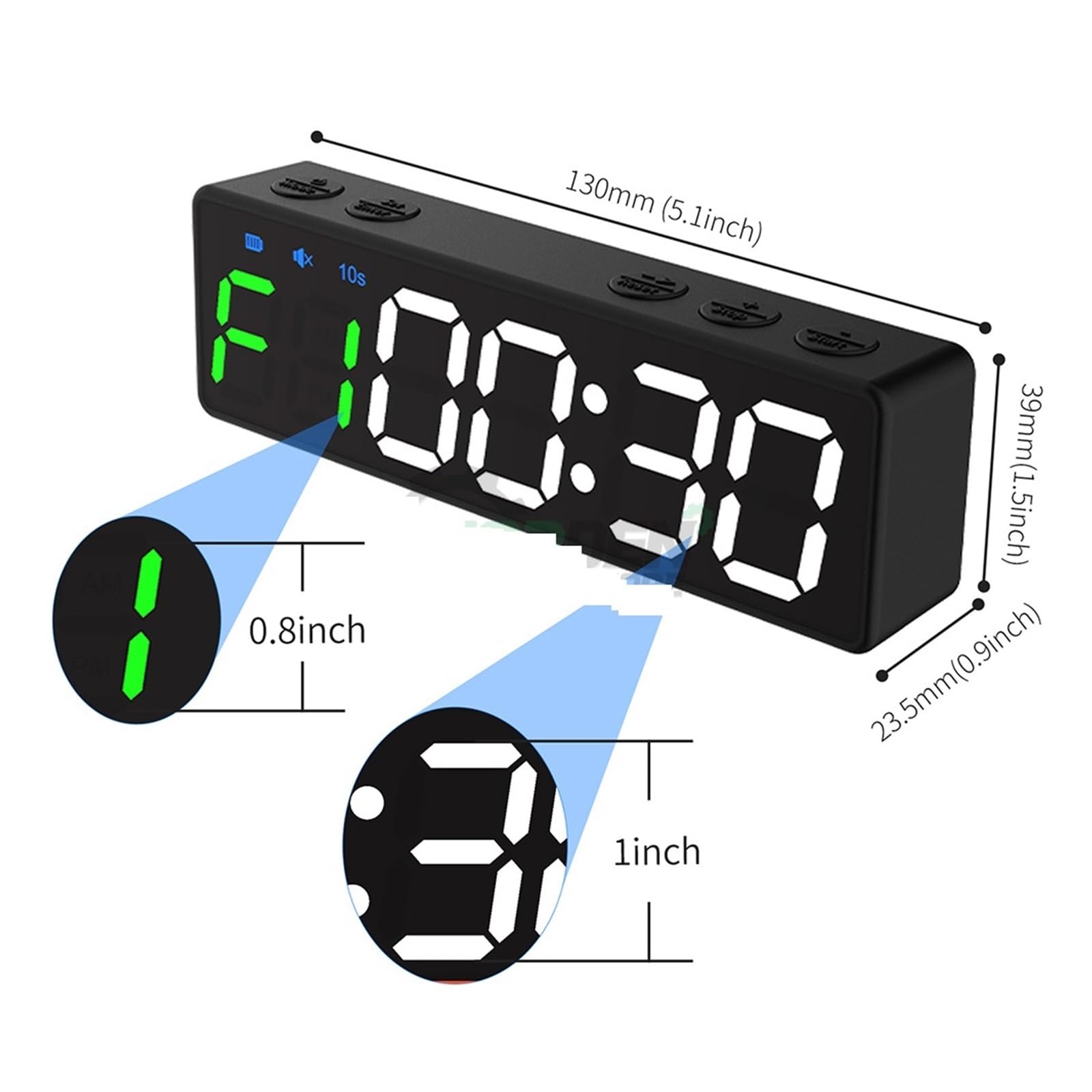 Timer palestra, Timer da palestra a intervalli Allenamento Fitness Orologio Conto alla rovescia/UP/Cronometro Magnetico e USB ricaricabile 4 tipi for attrezzi sportivi(A)