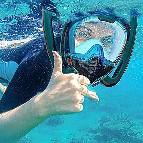 Snorkel Mask for Adult Kids Full Face Silicone Snorkel Mask180° Panoramic View Underwater Snorkel Mask Suitable for Men Women Adult Youth