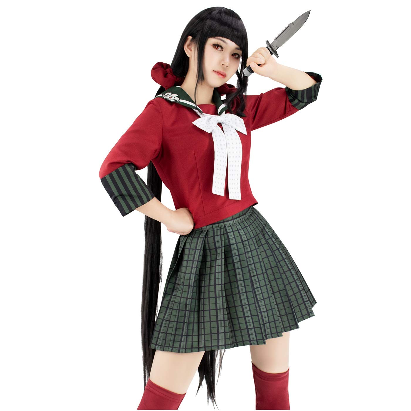 C-ZOFEK Uniform Sailor Outfit with Red Hair Ties Anime Cosplay Costume