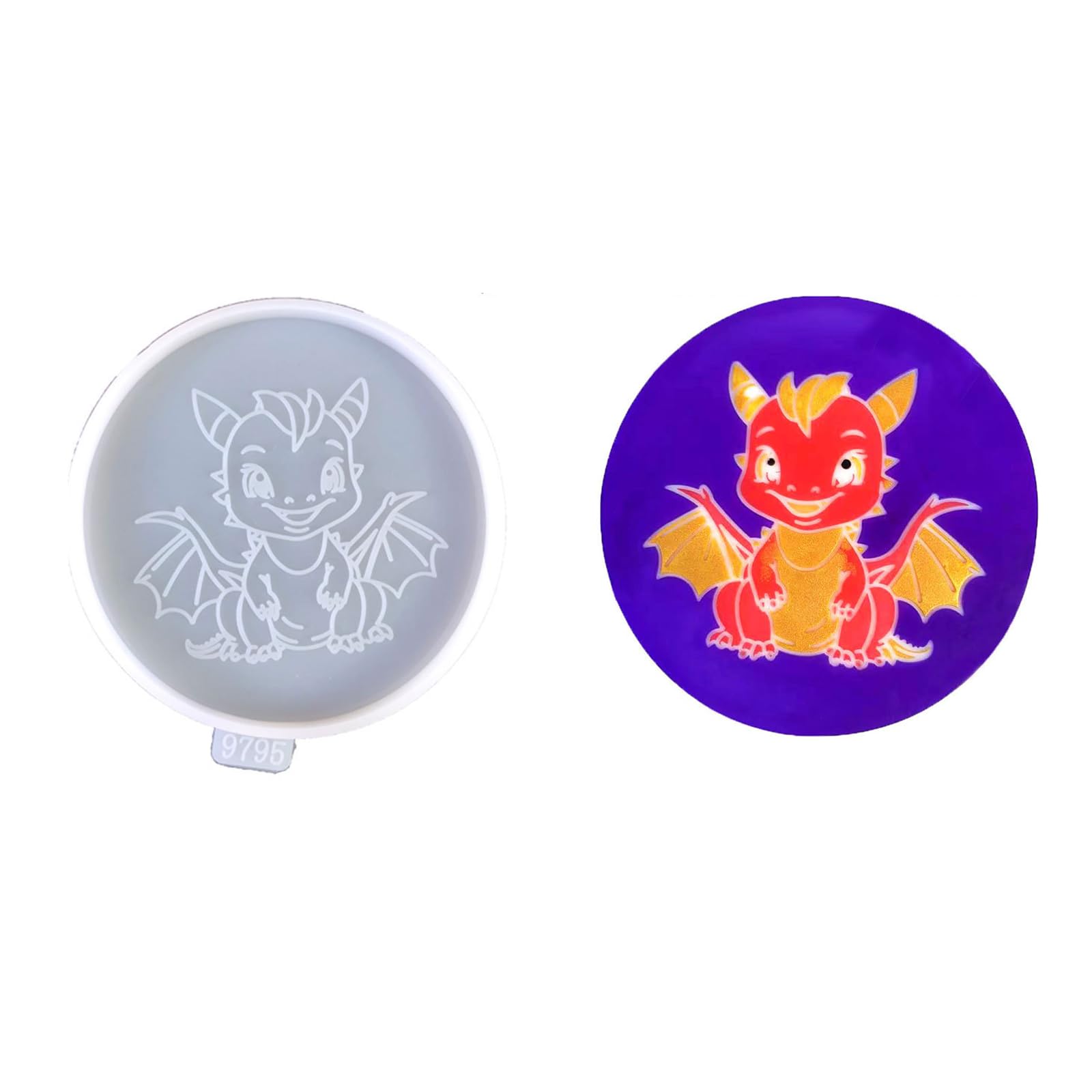 STBQHG Silicone Dragon Molds Epoxy Resin Casting and Crafting Moulds Reusable Cup Mat Mold for Home Office