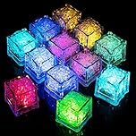 Jiosdo Kids Sensory Toys, 12PCS Led Light Up Bath Toys, Sensory Bath Toys, Liquid Sensor Bath Lights, Light Up Ice Cubes for Bath