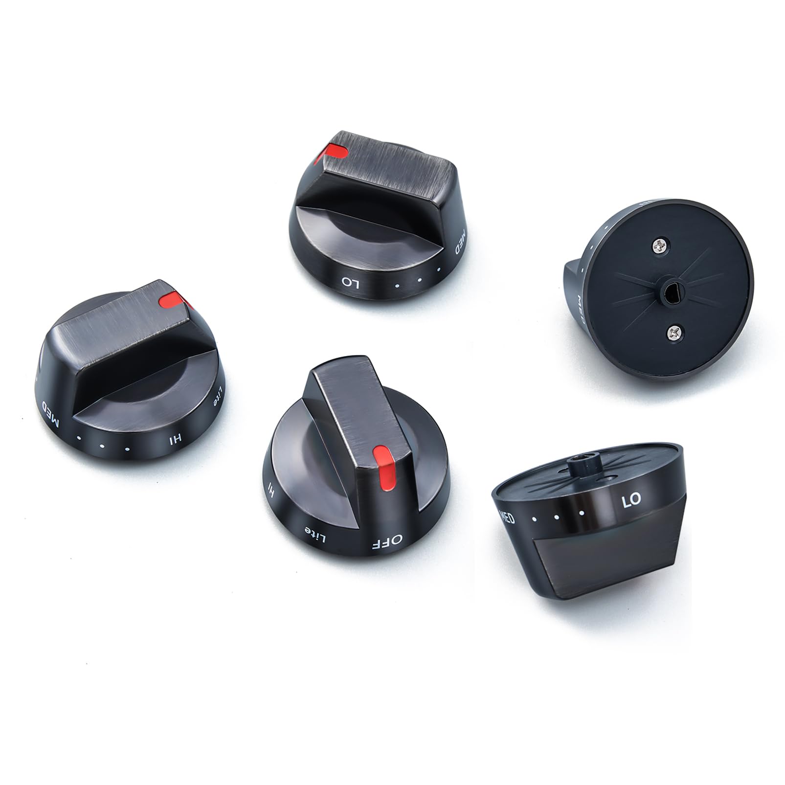 Boutons de rechange DG64-00473B noirs pour cuisinière à gaz Samsung NX58J5600SG