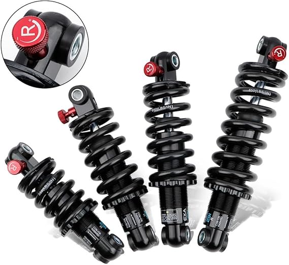 For Mountain Bike Rear Suspension Shock 125 to 190mm Eye-to-Eye with Adjustable Rebound and Preload 38mm and 50mm Travel Options Alloy Frame (550LB 125mm)