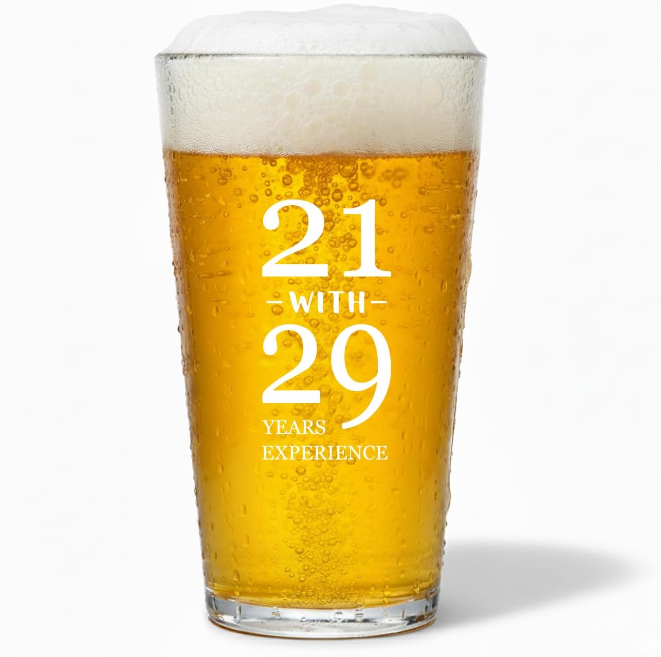 50th Birthday Gifts for Him Beer Glass 16oz – Dishwasher Safe