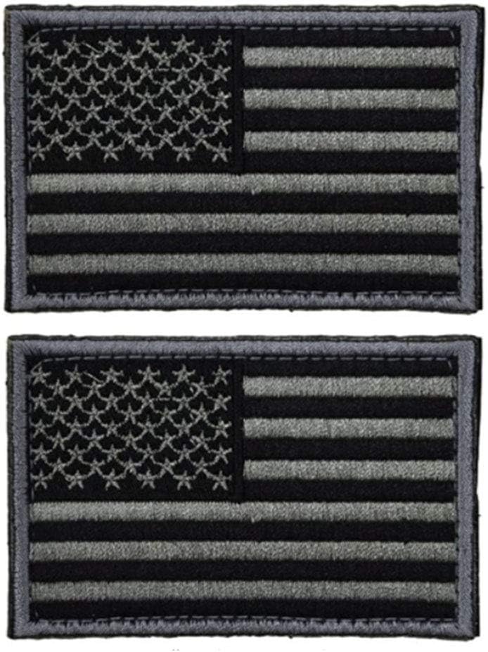 Prohouse 2 Pieces Tactical USA Flag Patch -Black & Gray- American Flag US United States of America Military Uniform Emblem Patches (2 Packs)