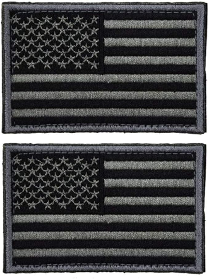 Prohouse 2 Pieces Tactical USA Flag Patch -Black & Gray- American Flag US United States of America Military Uniform Emblem Patches (2 Packs) : Amazon.ae: Arts & Crafts