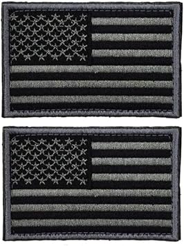 Prohouse 2 Pieces Tactical USA Flag Patch -Black & Gray- American Flag US United States of America Military Uniform Emblem Patches 2 Packs