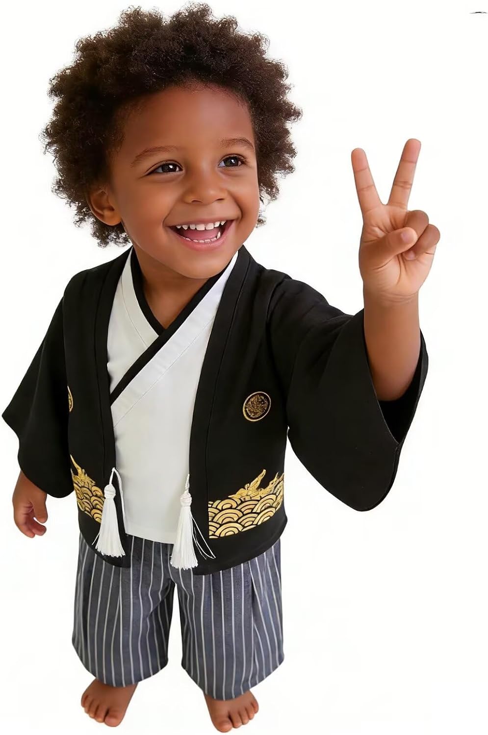 Boys Samurai Costumes Suits Girls Kimono Clothes Set Kids Japanese Warrior Halloween Costume Cosplay Outfits Cloak Ninja