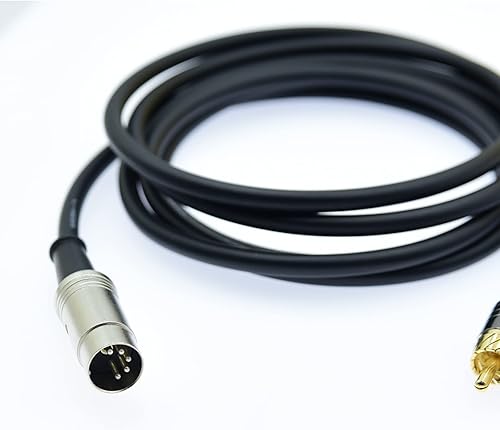 Miniatura 2 de Cable MIDI macho DIN de 5 pines a 2 conectores macho RCA duales, cable de audio para sistemas estéreo Naim Quad de 5 pines, enchufe DIN macho más