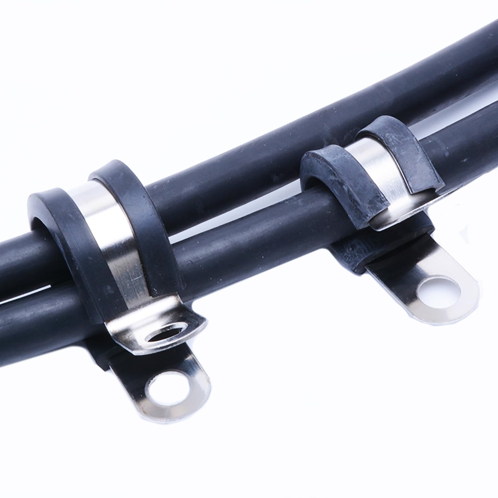 10 abrazaderas P con revestimiento de goma for cableado de manguera, abrazaderas de montaje de cables de tubería, fijaciones, accesorios eléctricos, soporte de tubería de agua.(6mm)