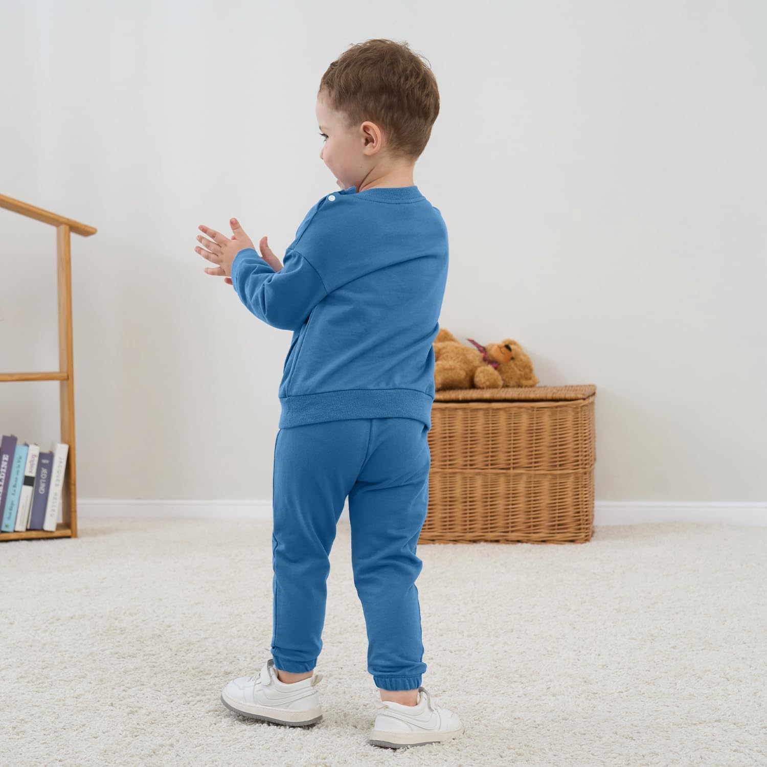 Fullfamous Baby and Toddler Boys 100% Cotton 2 Piece Long Sleeve Sweatshirt and Sweatpant Jogger Pants Set Newborn-4T - Image 3