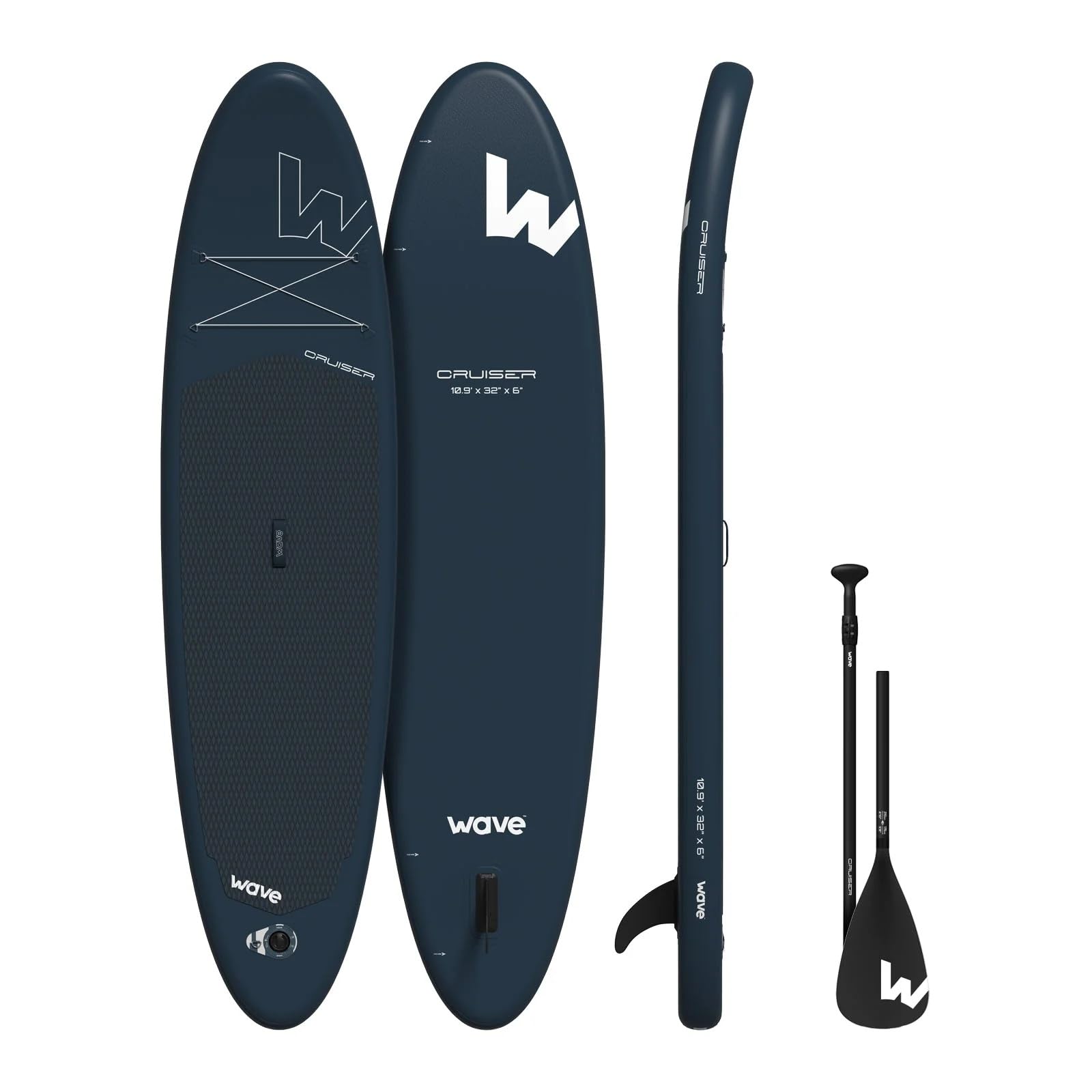 WAVEPremium Inflatable Stand Up Paddleboard | Stable, Durable & Portable SUP for All Skill Levels | Non-Slip Deck & Complete Accessories for Lakes, Rivers & Oceans