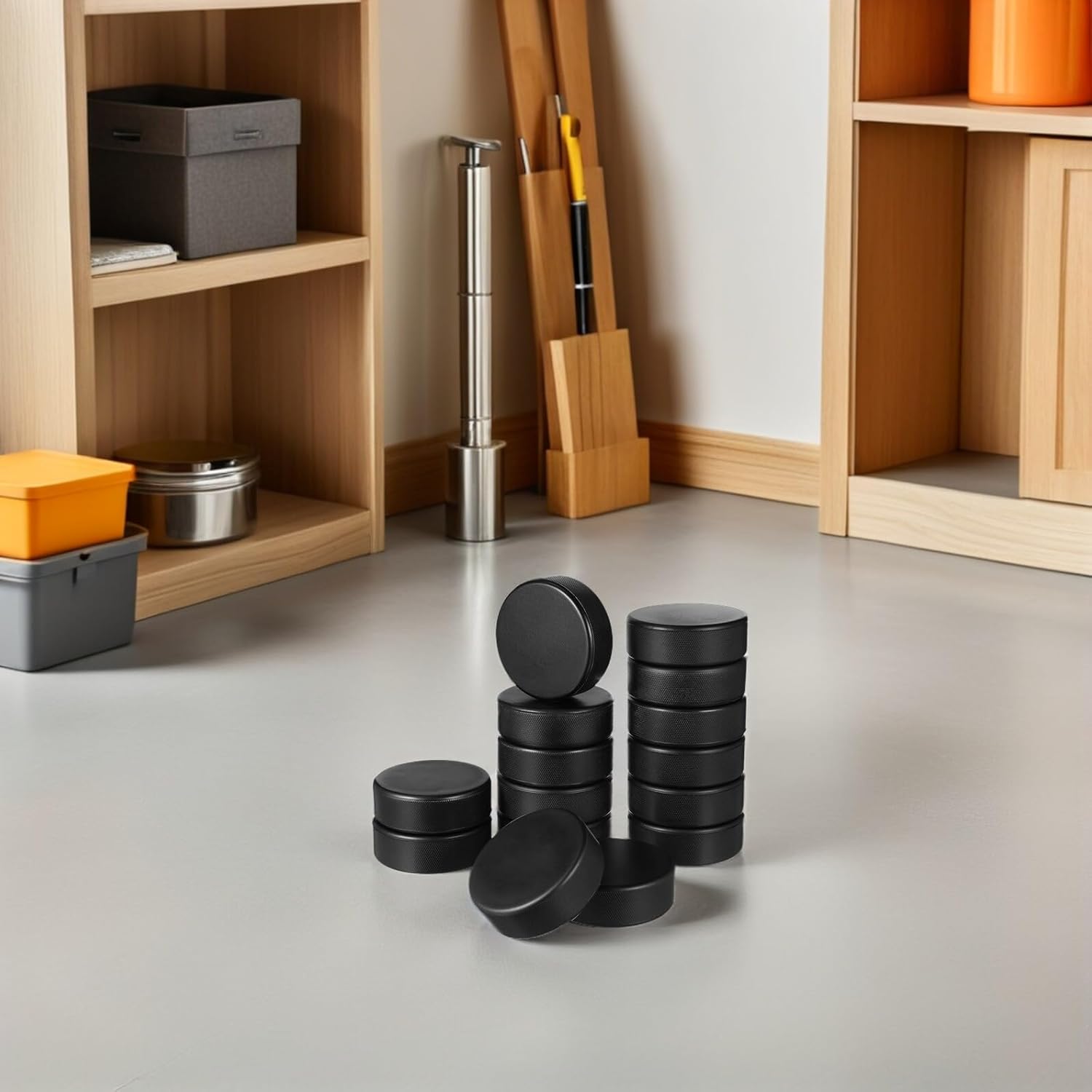 25pcs PU Foam Ice Hockey Pucks Black Cushioning Shock Absorption Training Balls for Indoor Outdoor Practice Temperature-Stable Floor Pucks for Team Hockey Sessions and Party Favors