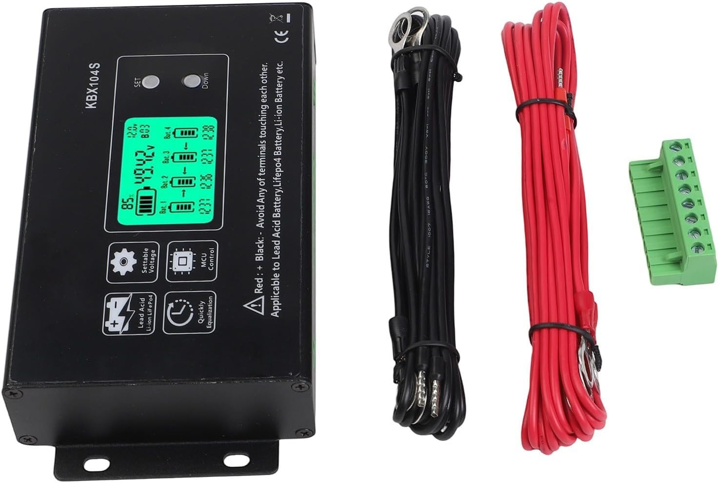 Battery Equalizer, KBX104S 48V Series Balancer, 0-10A Compensation Current, Aluminum Alloy Shell, for 12V 24V 36V 48V 96V Lead-Acid Lithium Battery Packs