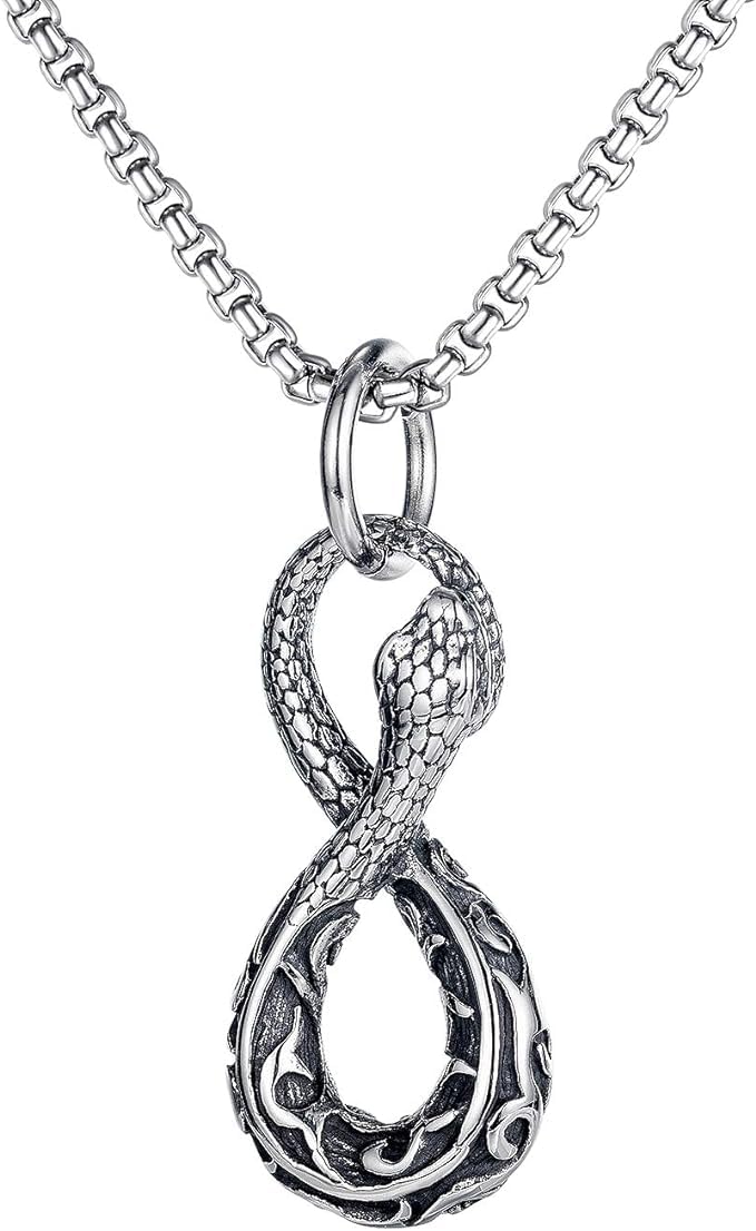 MEENAZ Pendant for Men Snake Black Silver chain for men Boys boyfriend gents locket Necklace for men Boy girls Women Stainless Steel neck chain lockets mens chains fashion Long Stylish Birthday 84 (B0CNZWPHFG) Amazon Price History, Amazon Price Tracker
