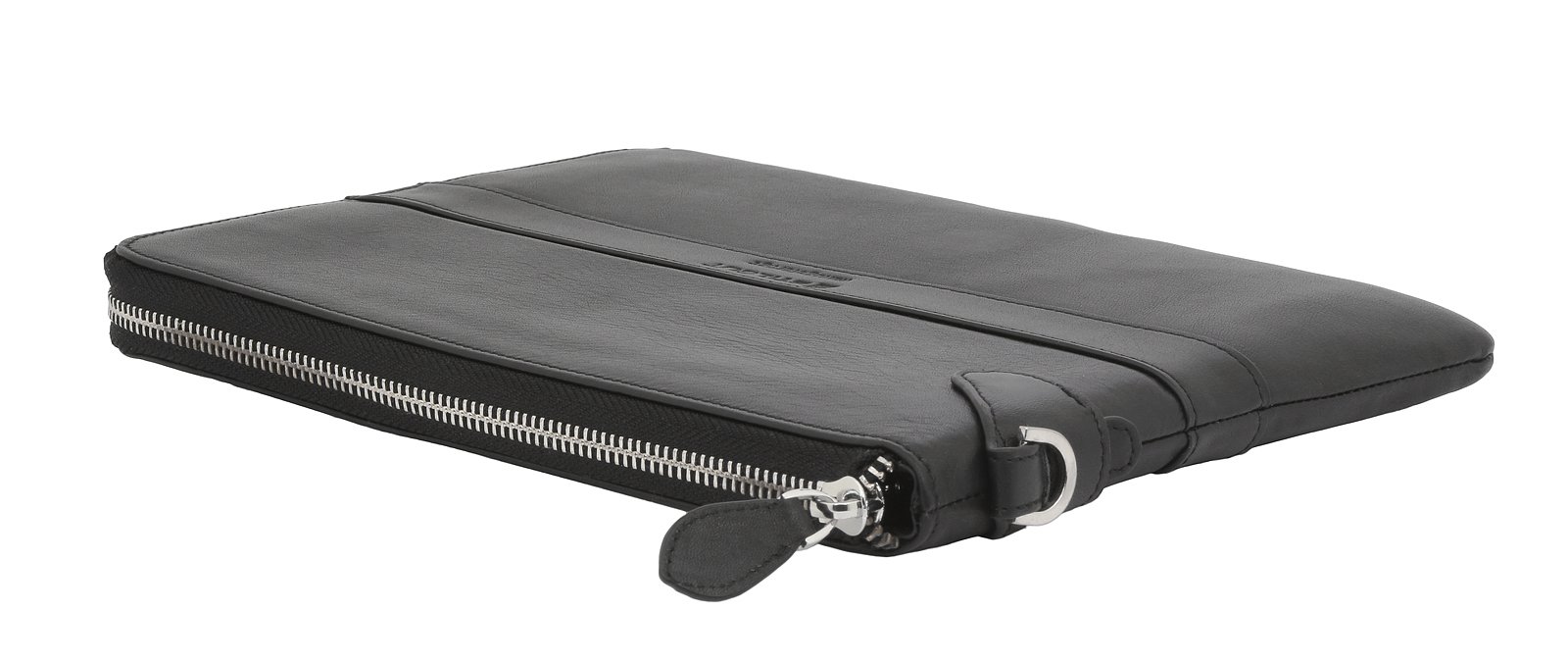 STILGUT Business Mappe, Schultertasche und Organizer aus echtem Leder für Tablets (8.0"), Schwarz Nappa