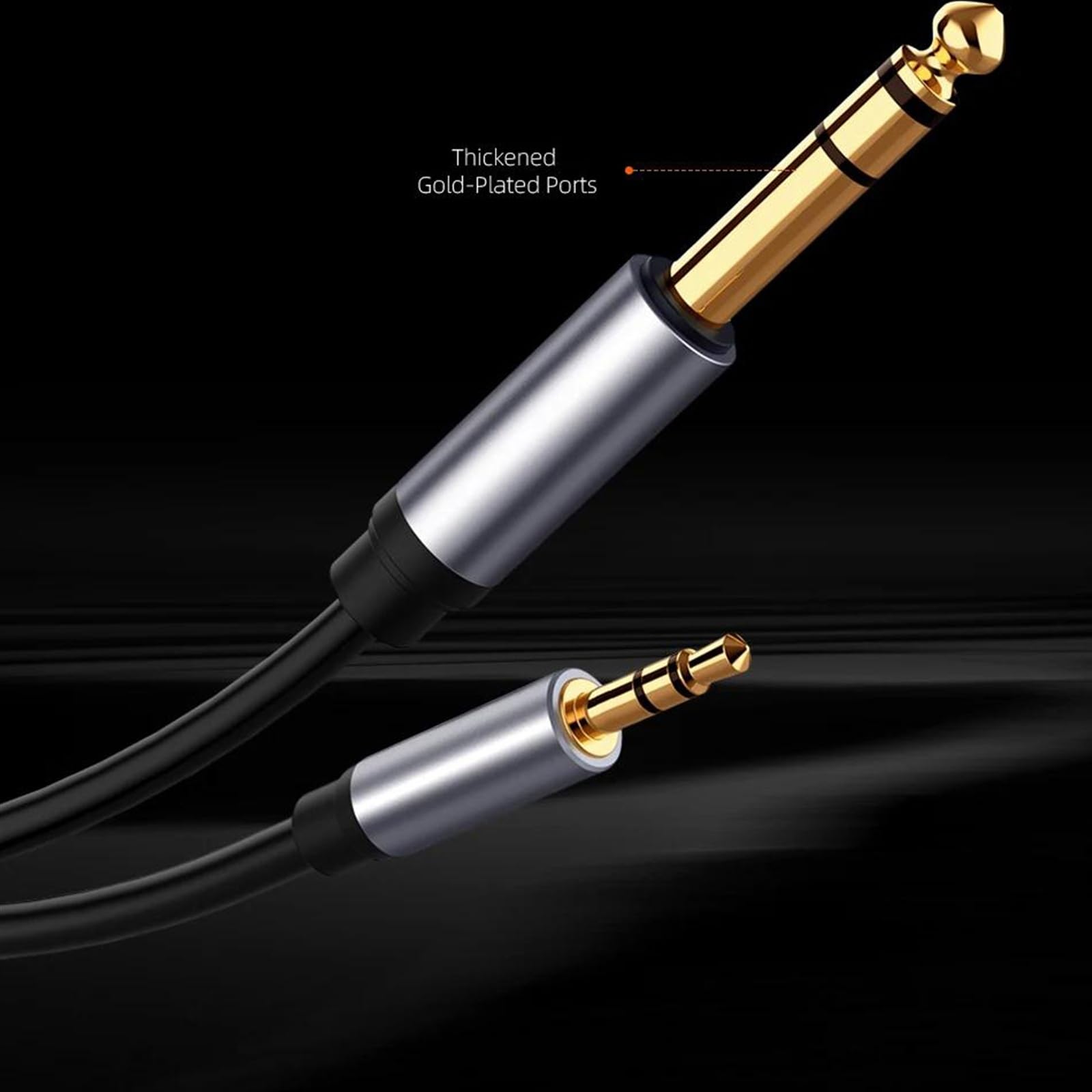 3.5mm 1/8 Do 6.35mm 1/4 TRS Linia Audio Pozłacany Adapter Gniazda Jack Kabel Aux Do Głośnika Wzmacniacza Gitarowego Kabel do Instrumentów Gitarowych (Color : 5m)