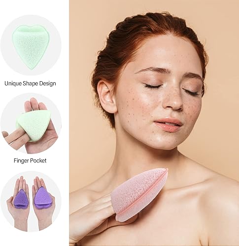Miniatura 5 de 20 esponjas exfoliantes faciales reutilizables estilo abombado limpieza profunda diaria regular para mujeres eliminación de puntos negros suciedad