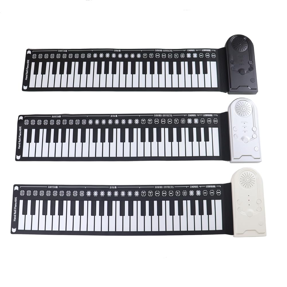 Pianino ręczne z 49 przyciskami z głośnikiem, przenośne, składane pianino dziecięce, instrument do nauki gry na fortepianie dla początkujących