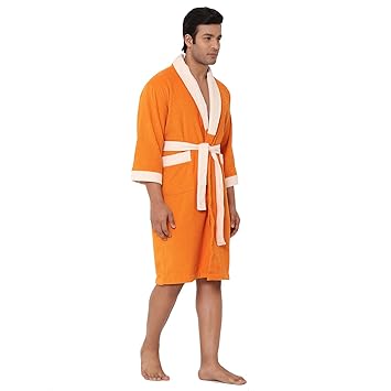 Orange bathrobe mens Clearance