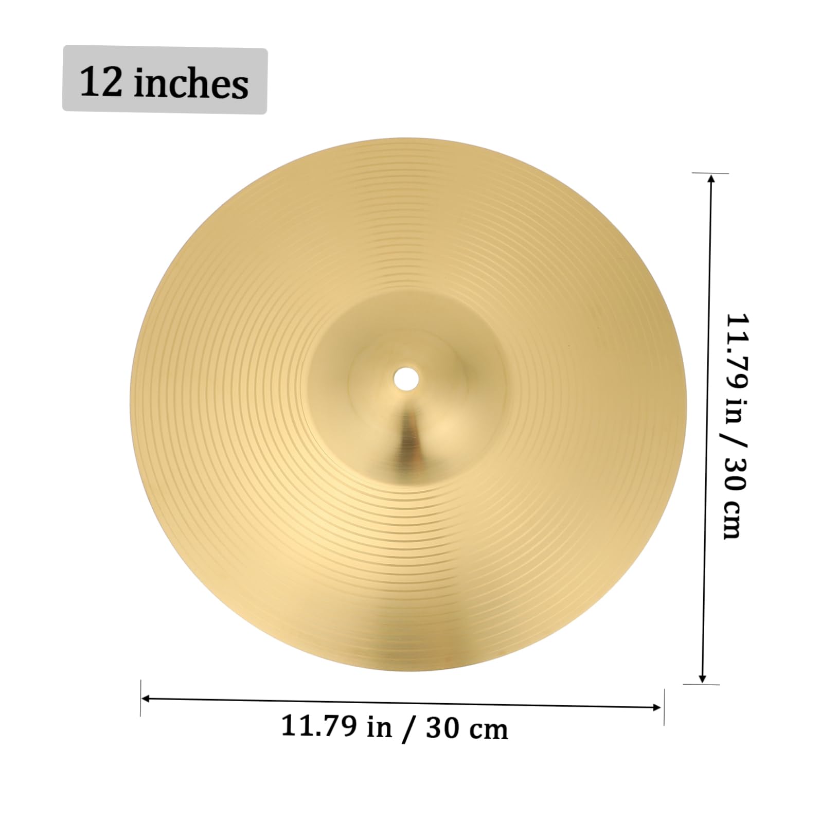 ibasenice 12'' Drum Cymbals Jazz Drum Set Accessories Heavy Duty Brass Crash Cymbal