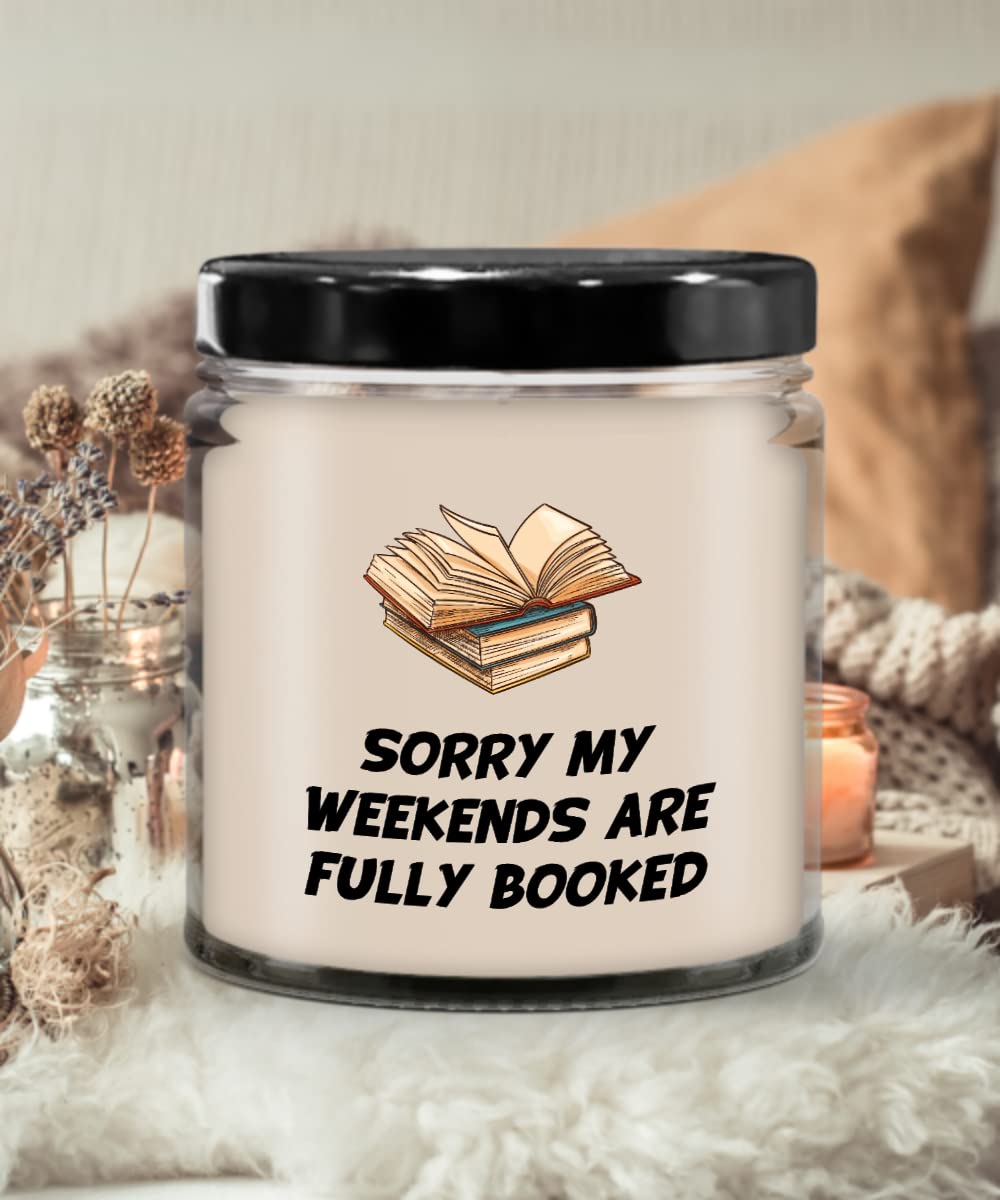 Bookworm Candle, Avid Reader Gifts, Teacher Gifts for Birthday, Author Gifts for Women Writer, Sorry My Weekend is Booked
