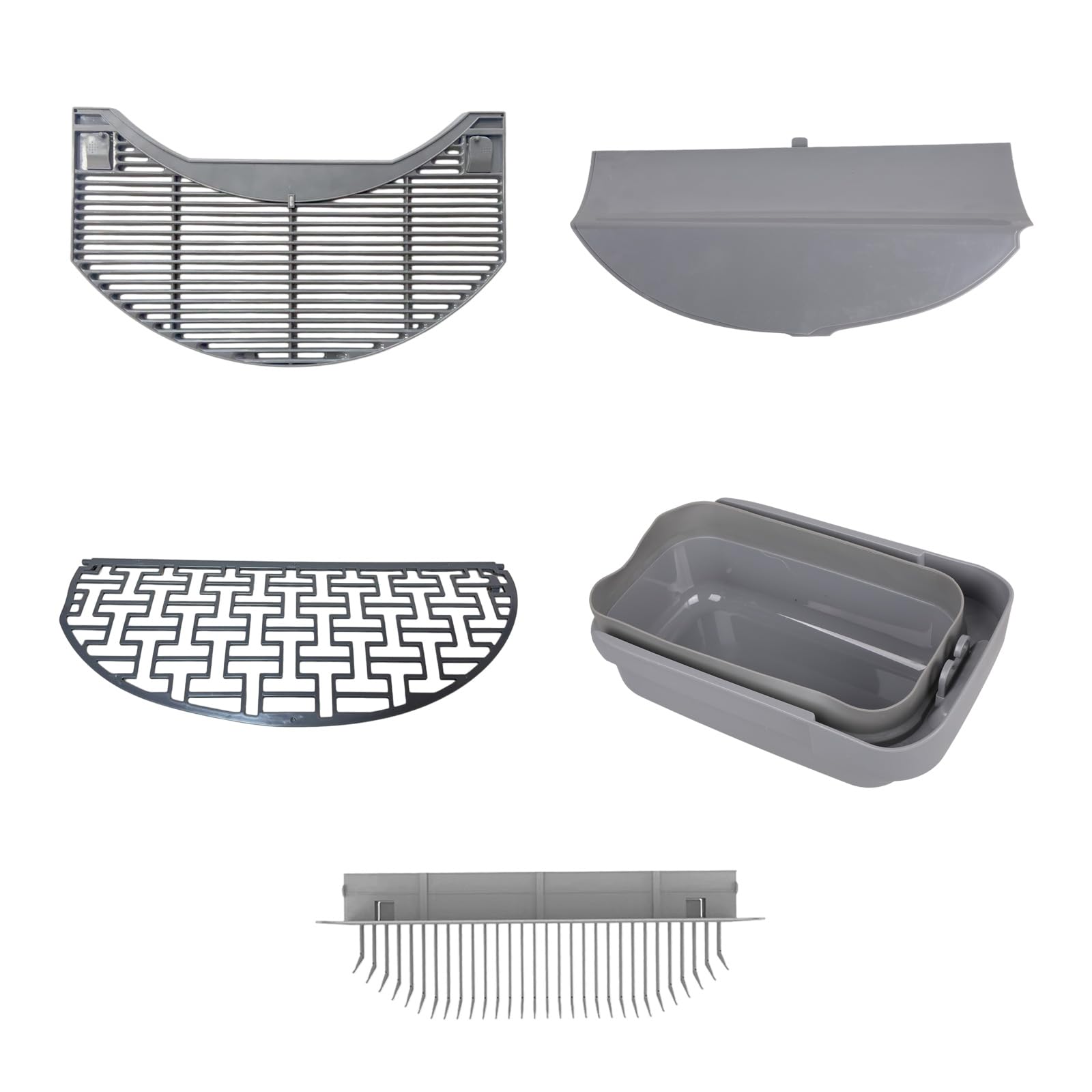Pieza de repuesto automática para caja de arena para gatos con barrera, rastrillos opcionales para accesorios eficientes de caja de arena