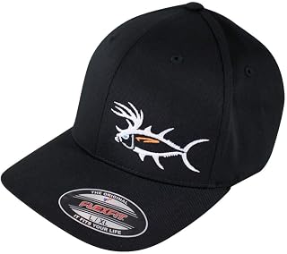 Buck-Eye LP Classic Fitted Premium Hat – Black Baseball Cap (Large) | Low-Profile Structured Stretch Fit Cap with Embroidered Logo