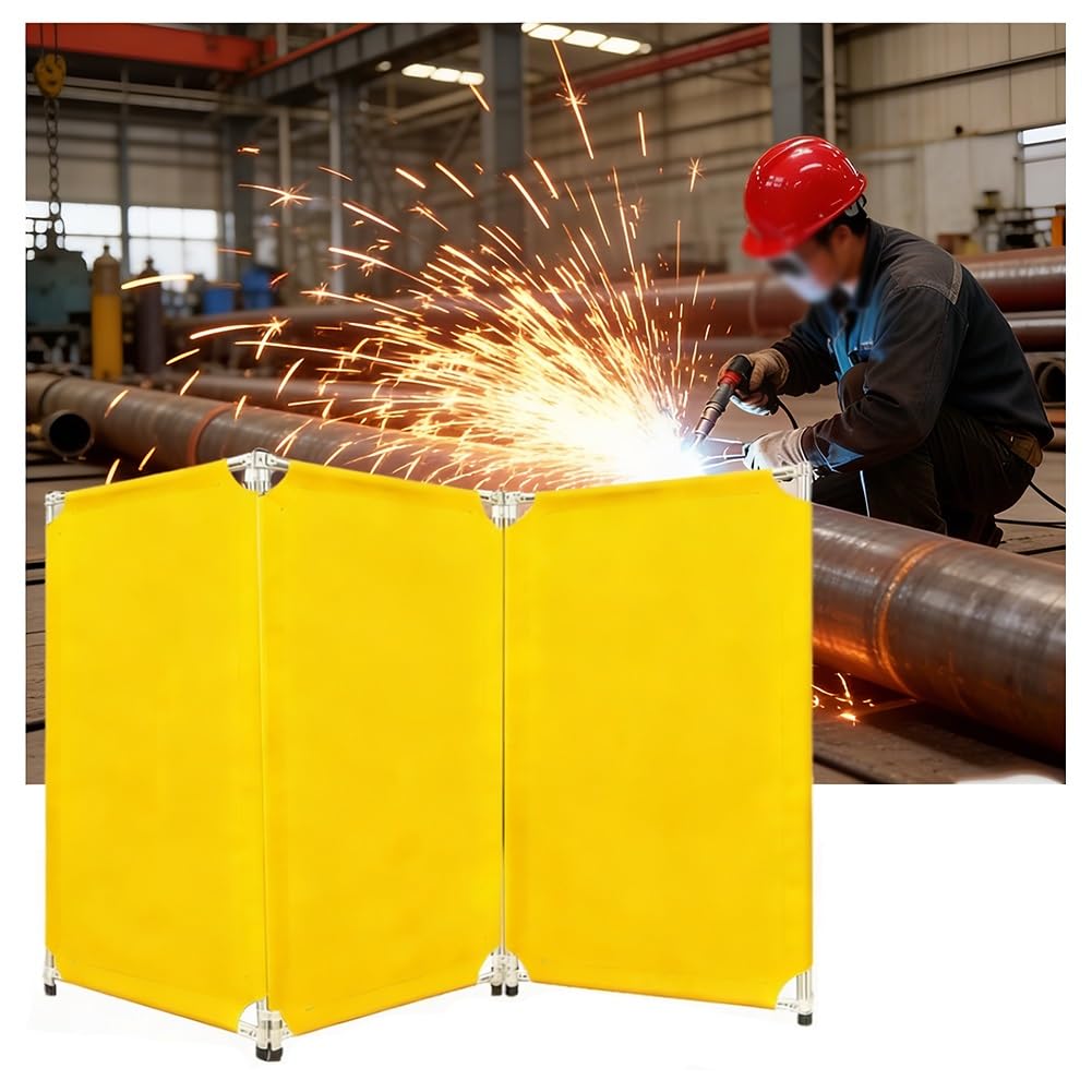 1 Pantalla De Protección Para Soldadura, Cortina Ignífuga Con Estructura De Acero Inoxidable, Diseño Profesional Y Móvil, Para Protección De Talleres(58x120cm)