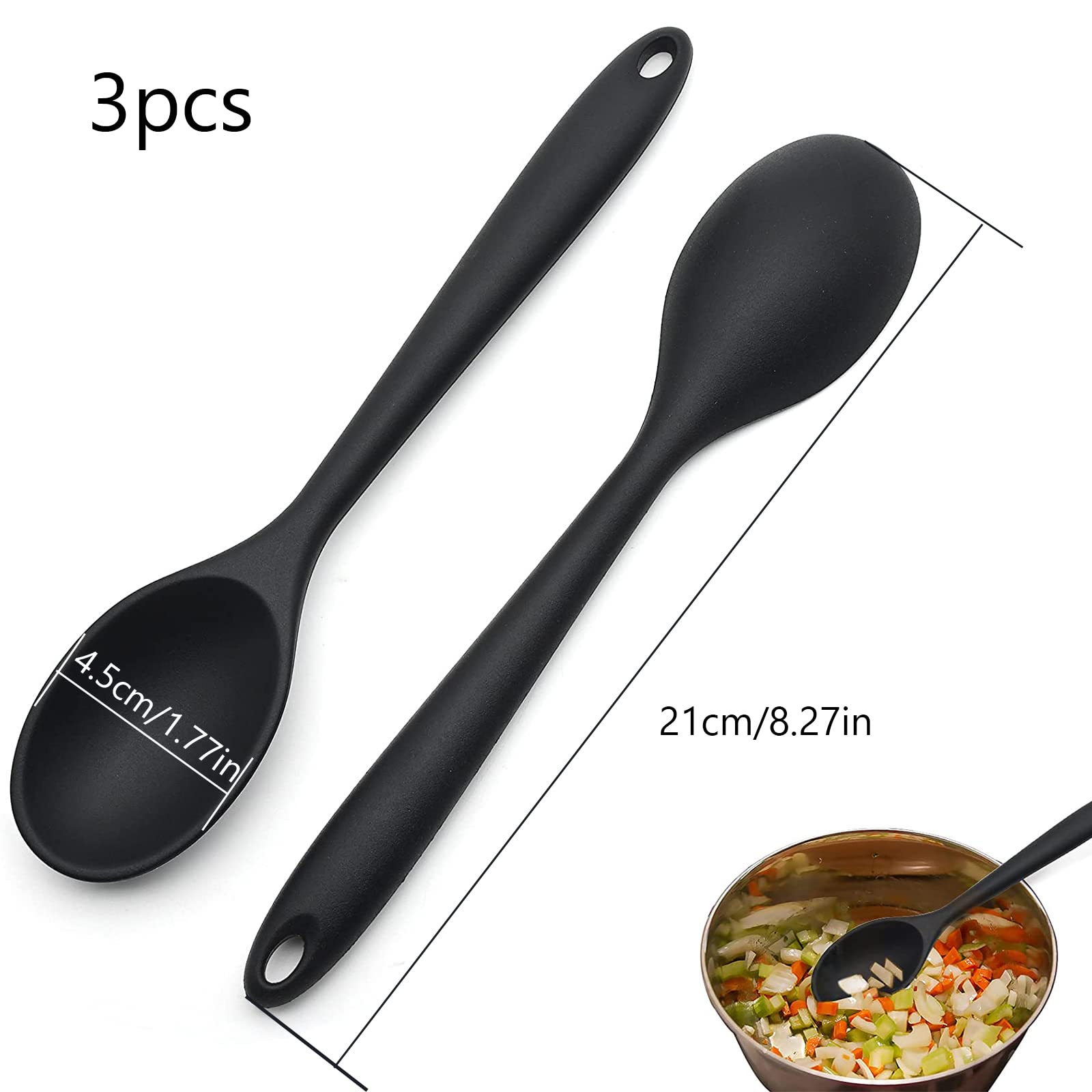 Vicloon Set Spatola da Cucina Utensili, Resistente al Calore Antiaderenti, Compreso Cucchiaio