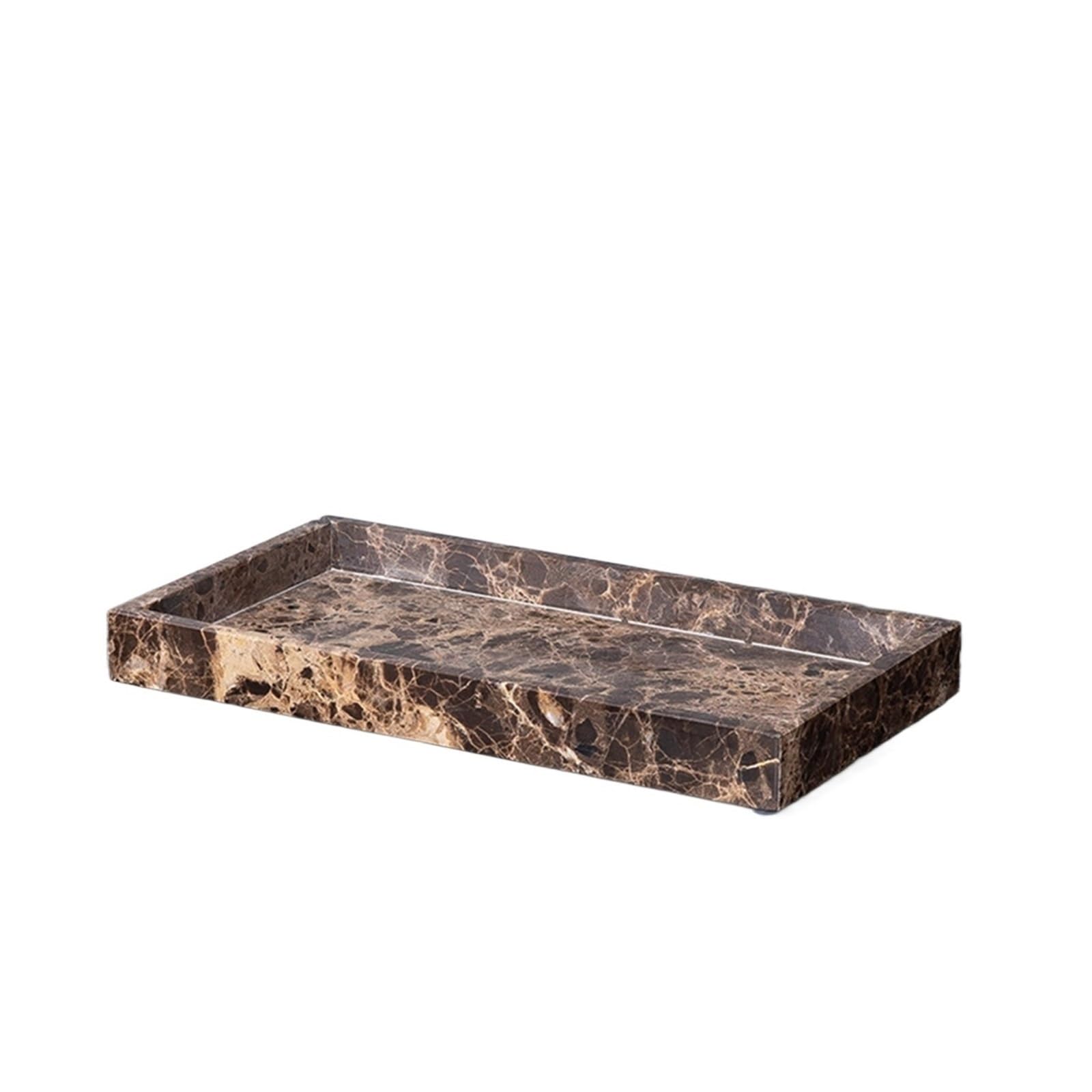 Bathroom Soap Dispenser Set Brown Natural Marble Bathroom Accessories Luxury Soap Dispenser Toothbrush Holder Dish Tray Set For(Small-Tray bracket)