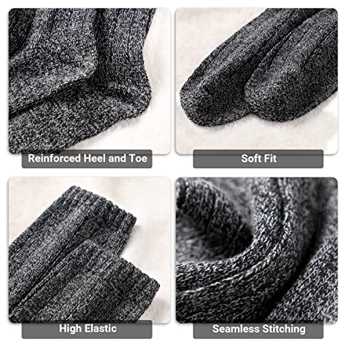 Image of Wool Socks for Women - Womens Wool Socks Winter Sock for men Warm Thick Knit Soft Vintage Casual Crew Sock
