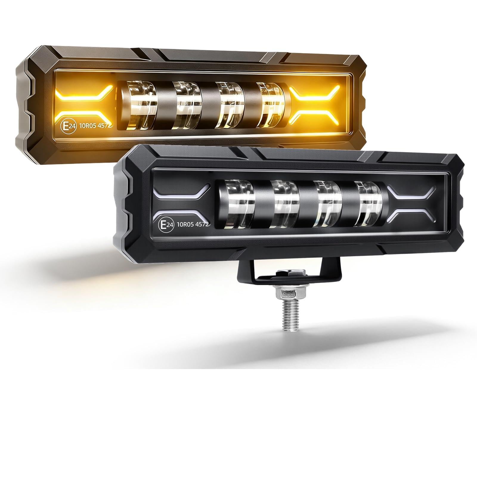 CO LIGHT LED Phares de Travail Longue + DRL, 6'' 12V 72W Projecteur Portee Tout Terrain 4x4 Antibrouillard Feux Additionnel Barre pour Moto, Voiture, Tracteur, Camion, UTV, ATV, Caravane