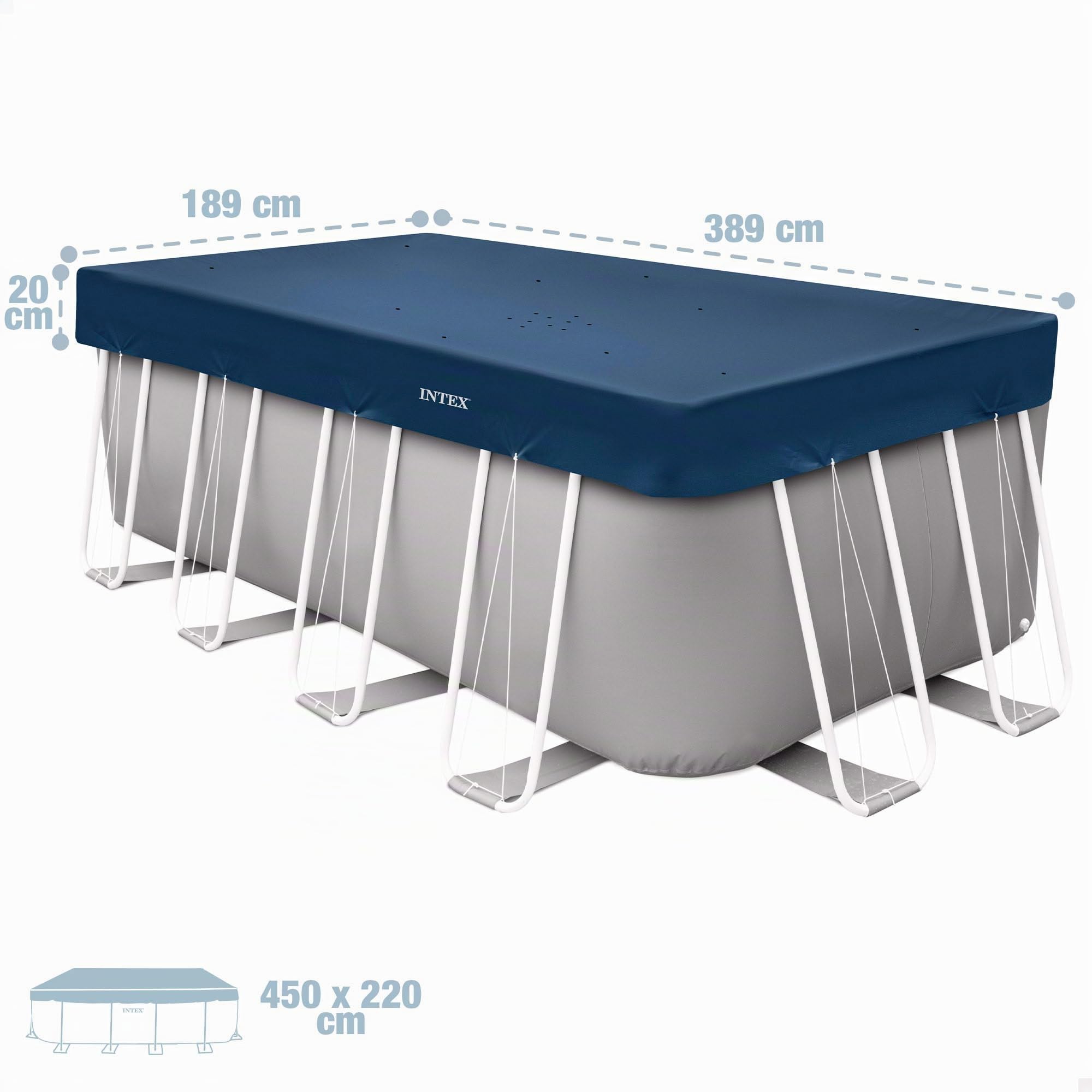 INTEX Poolabdeckung rechteckig für Pools 400x200 cm Ganzjahresplane (28079)