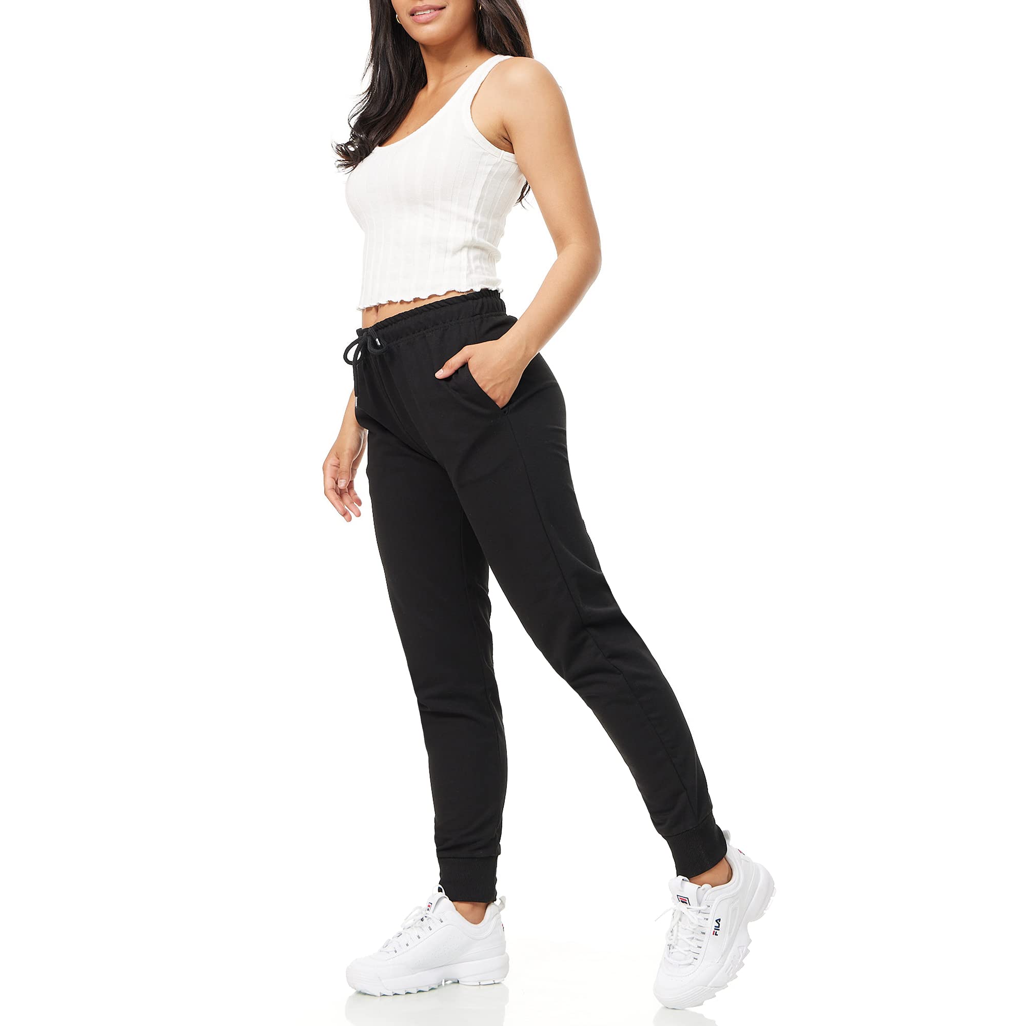 ROSS CAMP Pantaloni Sportivi Donna Cotone, Pantaloni della Tuta Donna, Pantaloni Estivi Donna, per Yoga e Fitness, Pantaloni da Donna Moderni e Comodi a Vita Alta - 3