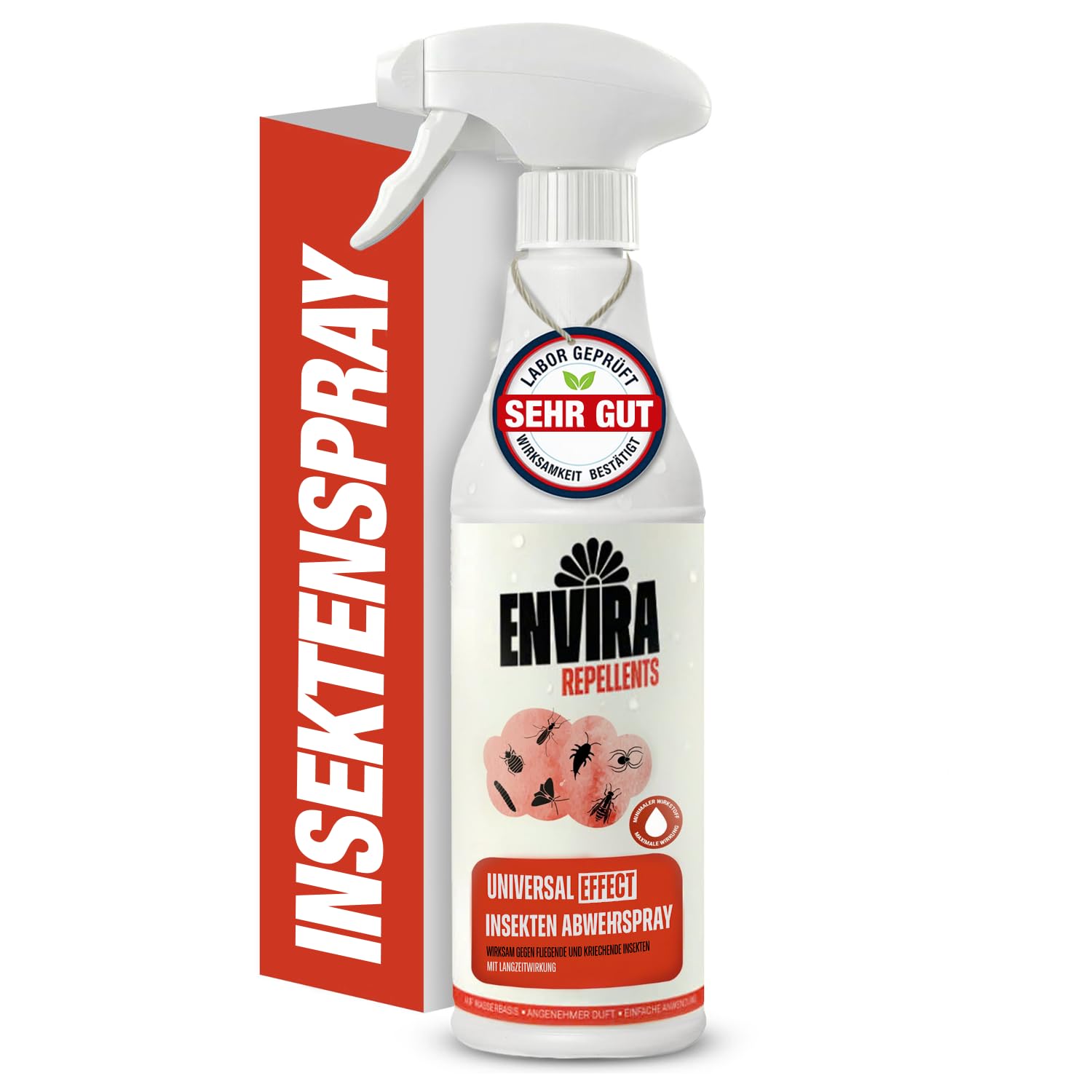 Envira Effect Insektenspray 500 ml - Extra starkes Ungezieferspray gegen Insekten in der Wohnung - Abwehrspray gegen Silberfische, Trauermücken, Fruchtfliegen, Kakerlaken & mehr - Geruchsarm