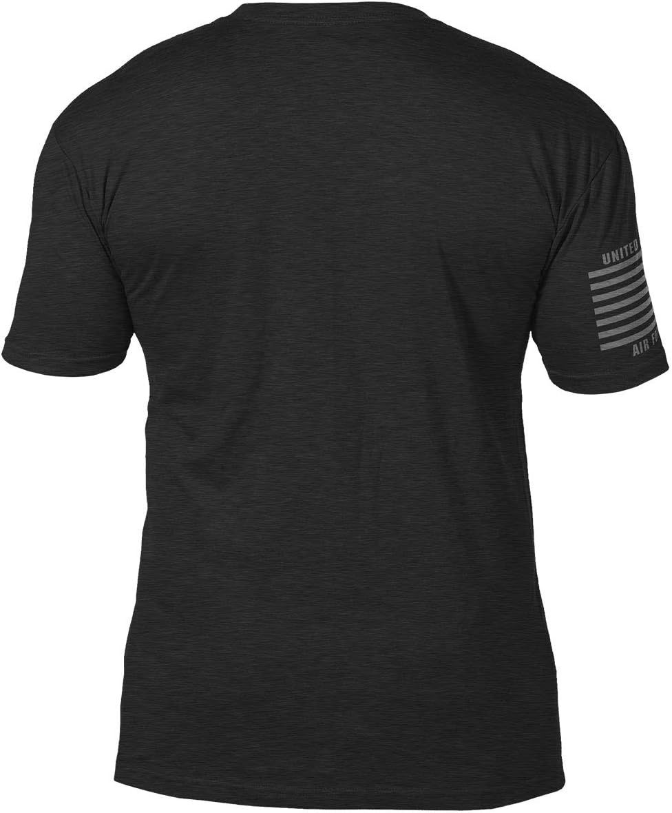 7.62 Design US Air Force Camo Text Men's T-Shirt Heather Black - Image 3