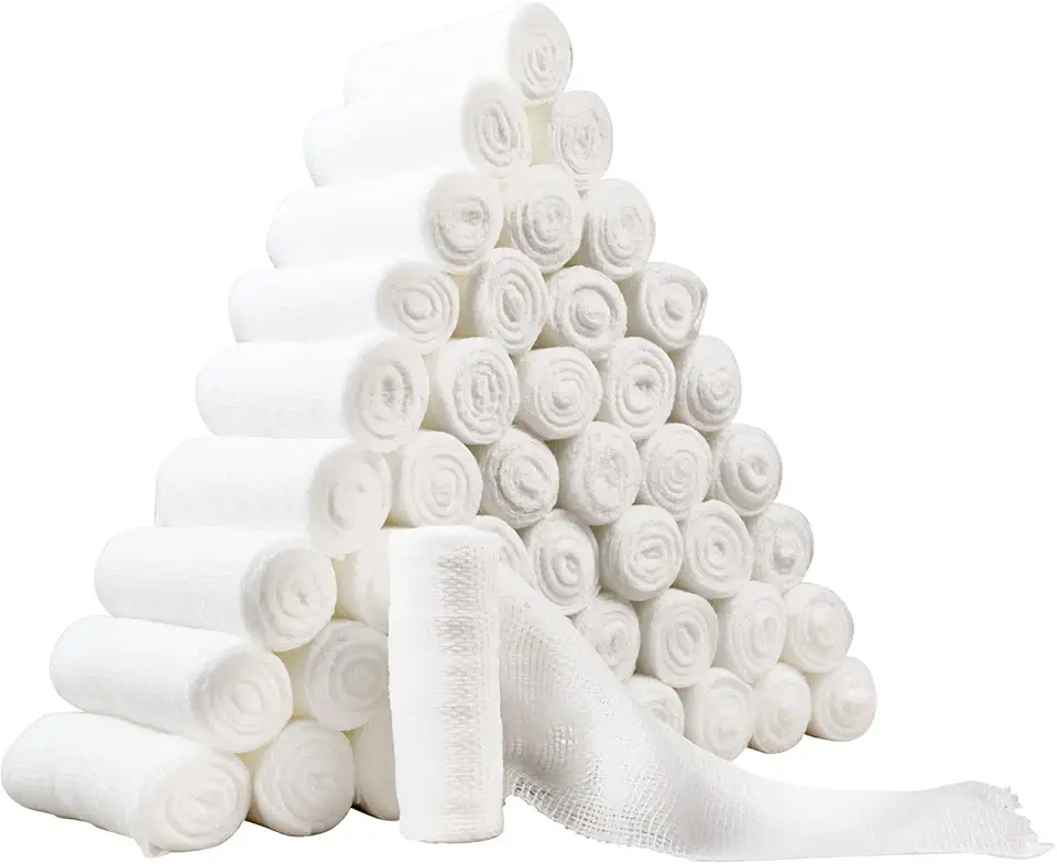 Gauze Rolls – 40 Rolls- Premium First Aid Supplies for Safe Adventuring–individually wrapped -Flexible, Stretchable, Breathable Gauze Bandage Rolls – 3” x 4.1 Yards Bandage Wrap for Wound Dressing