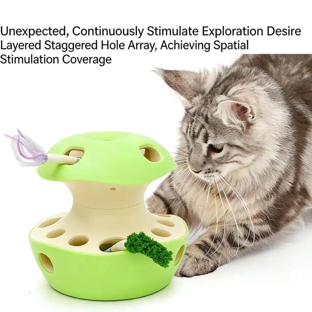 Chat Jouet électrique en Forme de Jouet ludique Chat pôle Papillon Chenille Auto-Amusant soulager l'ennui Chat Jouet(A)