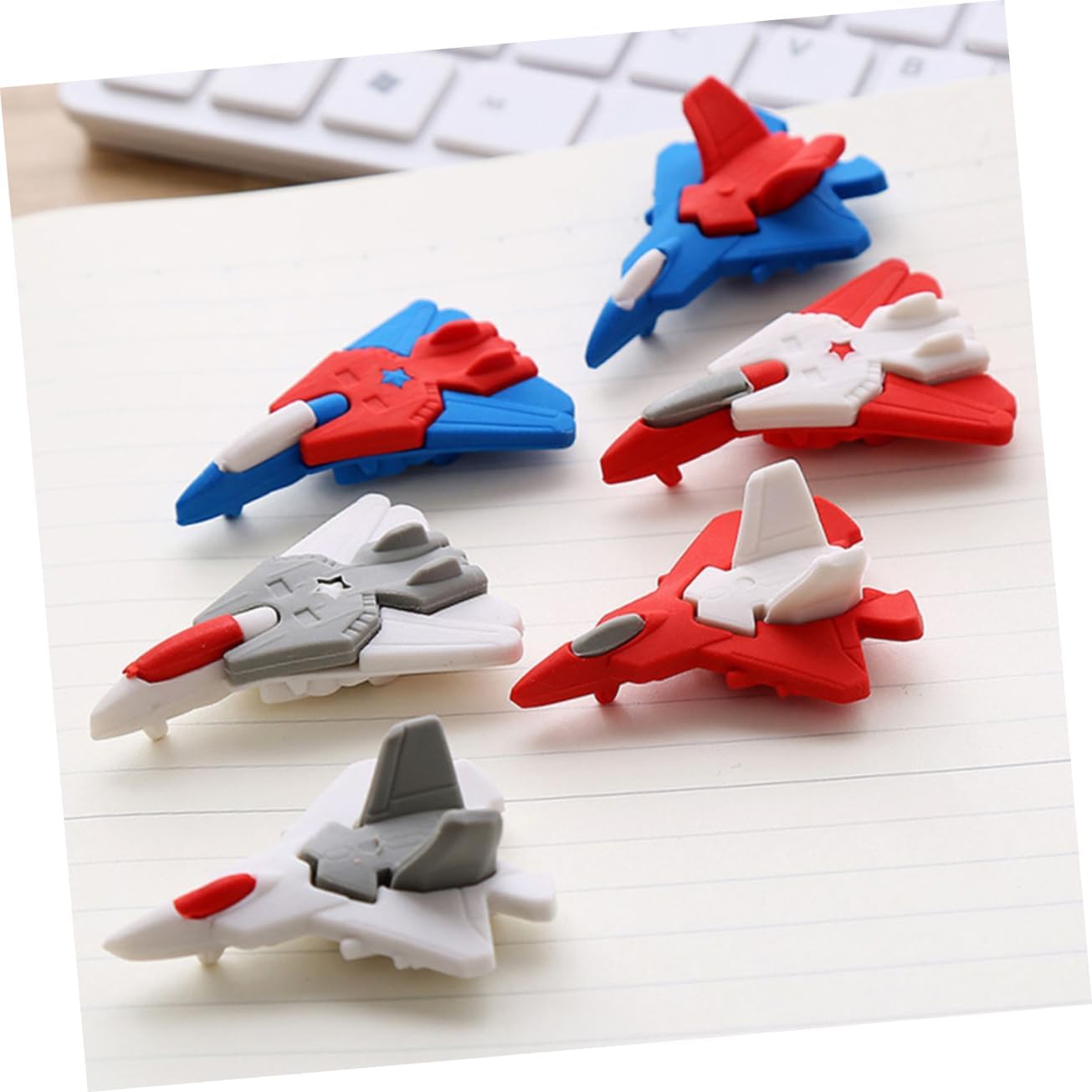 Operitacx 48Pcs Cartoon Airplane Erasers Assorted Mini Plane Shaped Erasers for Fun Classroom Prizes Bulk Student Supplies for School Parties and